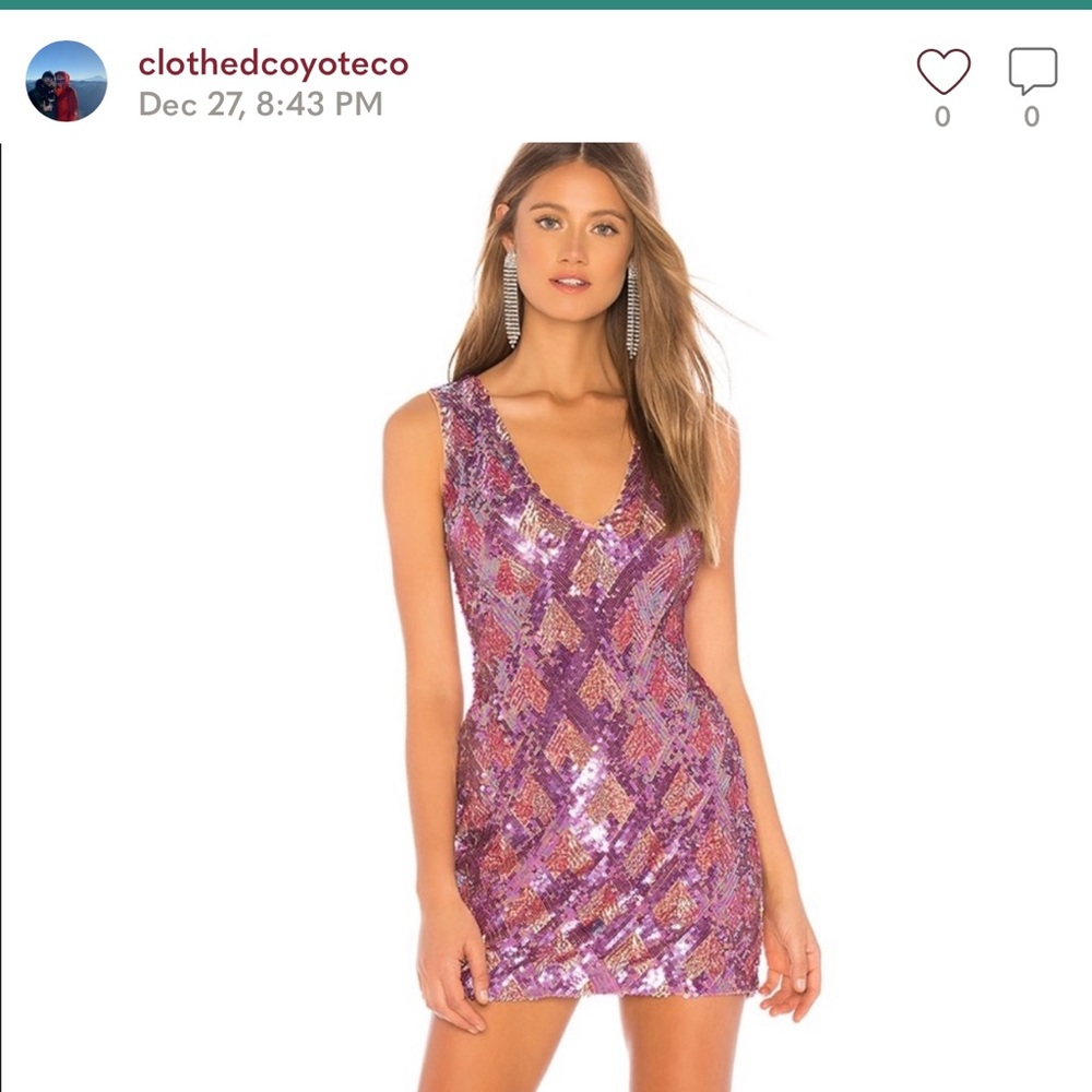 X by NBD Ciaro Embellished Mini Dress in Purple